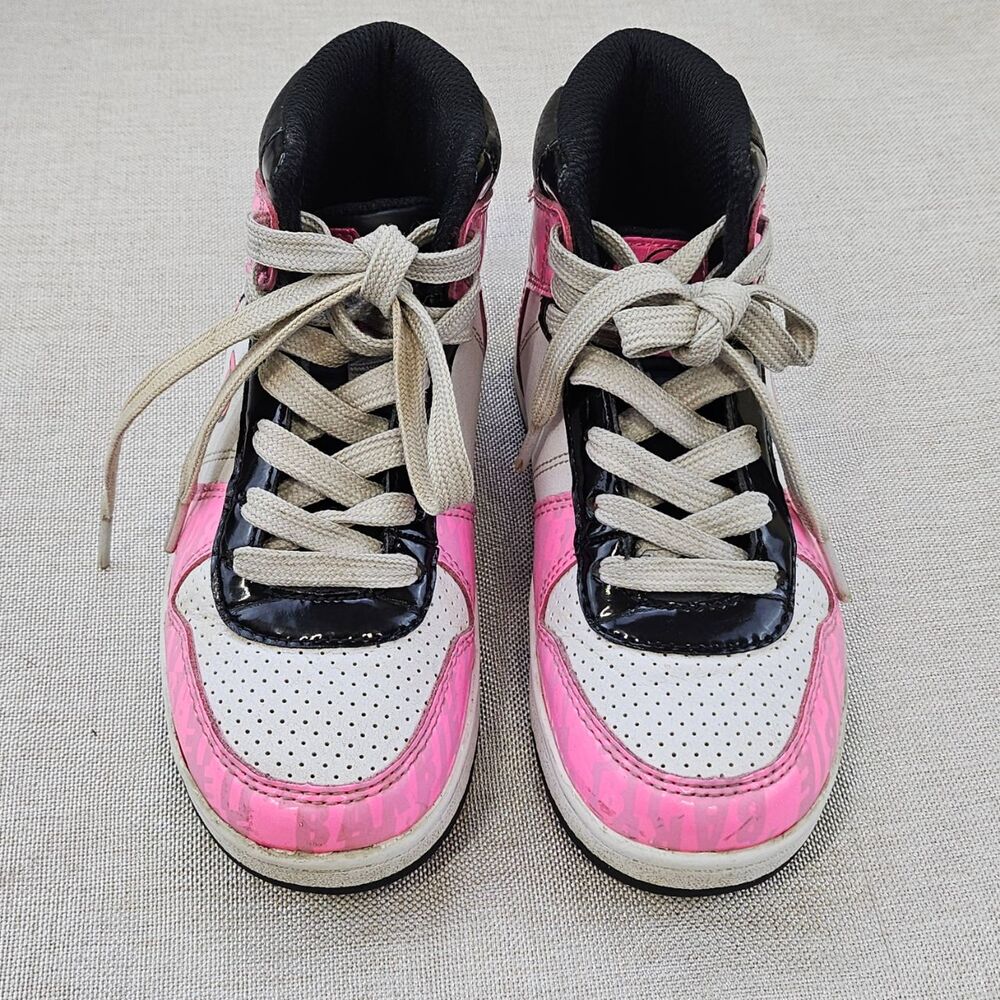 Mattel Barbie High Top Court Sneaker Pink White Black Patent J835-70698 Girls 13